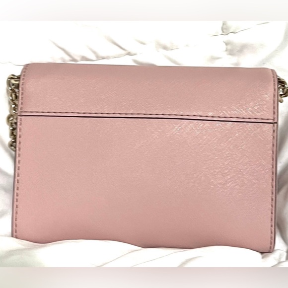 KATE SPADE: Crossbody Clutch Bag Pink w/ Gold Chain Strap Small Purse for Girls - Picture 2 of 7